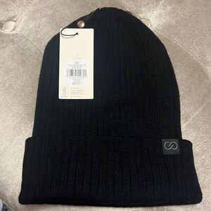 Calia black beanie, one size fits all, double layered, New